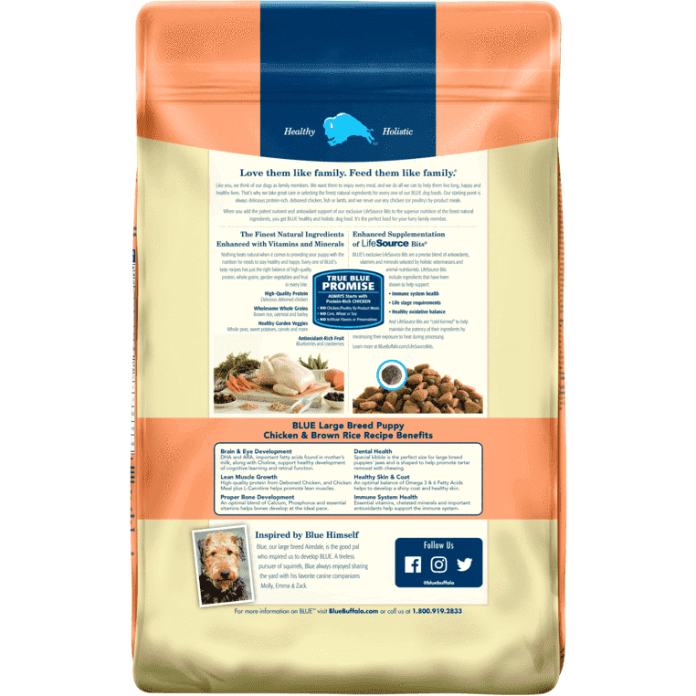 Blue Buffalo Life Protection Puppy Food Large Breed Chicken & Rice  Dog Food  | PetMax Canada