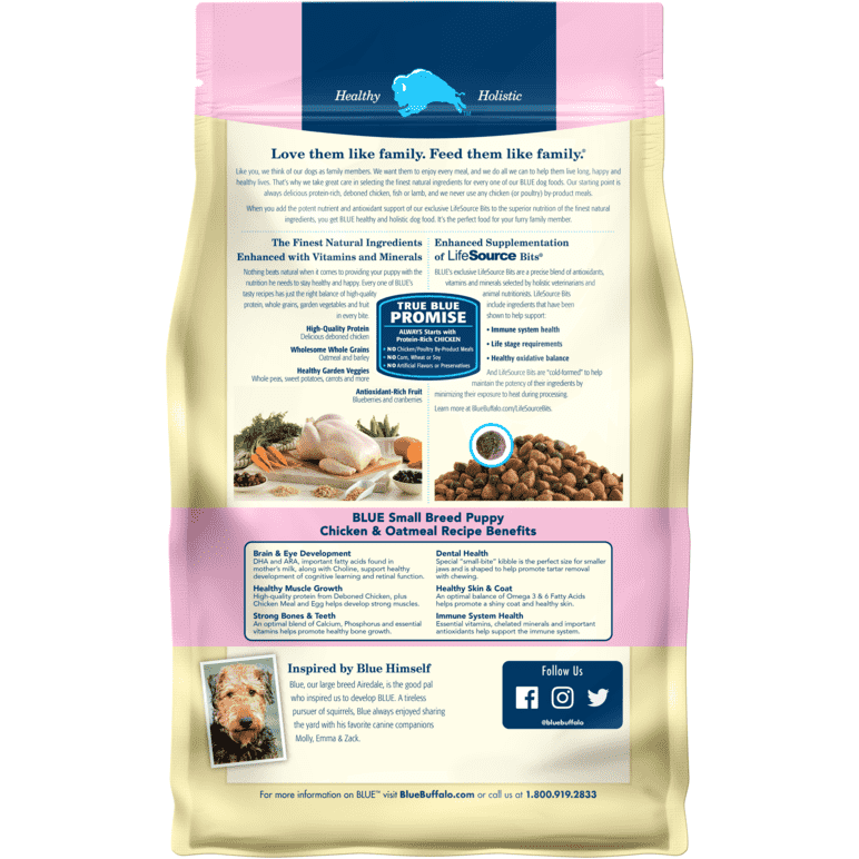 Blue Buffalo Life Protection Puppy Food Small Breed Chicken & Oatmeal  Dog Food  | PetMax Canada