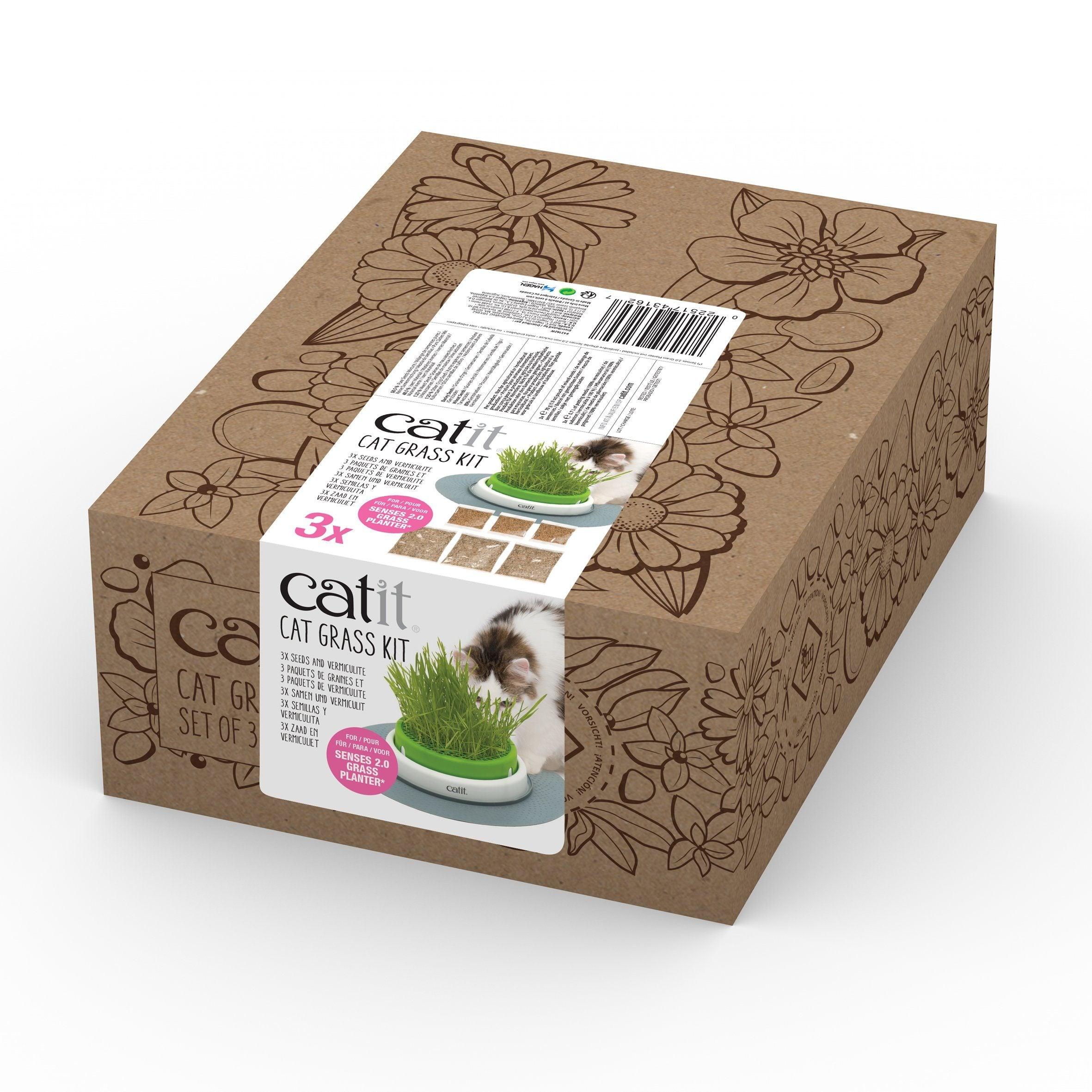 Catit Cat Grass Kit Set Of 3 - Set of 3 - Cat Toys - Catit - PetMax Canada