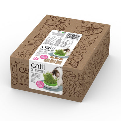 Catit Cat Grass Kit Set Of 3 - Set of 3 - Cat Toys - Catit - PetMax Canada