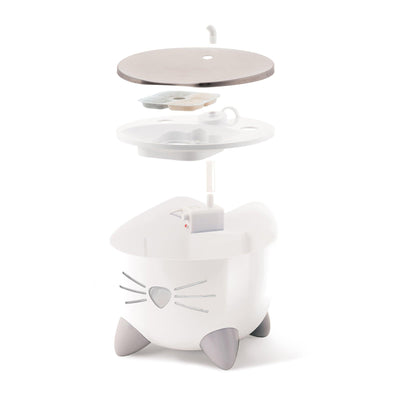 Catit Pixi Fountain White With Stainless Steel - White With Stainless Steel - Cat Fountain - Catit - PetMax Canada