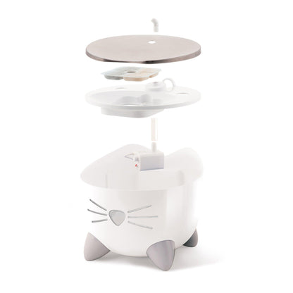 Catit Pixi Fountain White With Stainless Steel - White With Stainless Steel - Cat Fountain - Catit - PetMax Canada