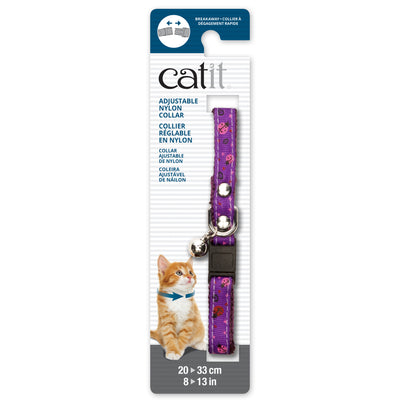Catit Adjustable Breakaway Nylon Collar Purple With Ladybugs  Cat Collars  | PetMax Canada