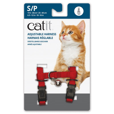 Catit Adjustable Nylon Harness Red Small - Red Cat Harness Small - Red | PetMax Canada