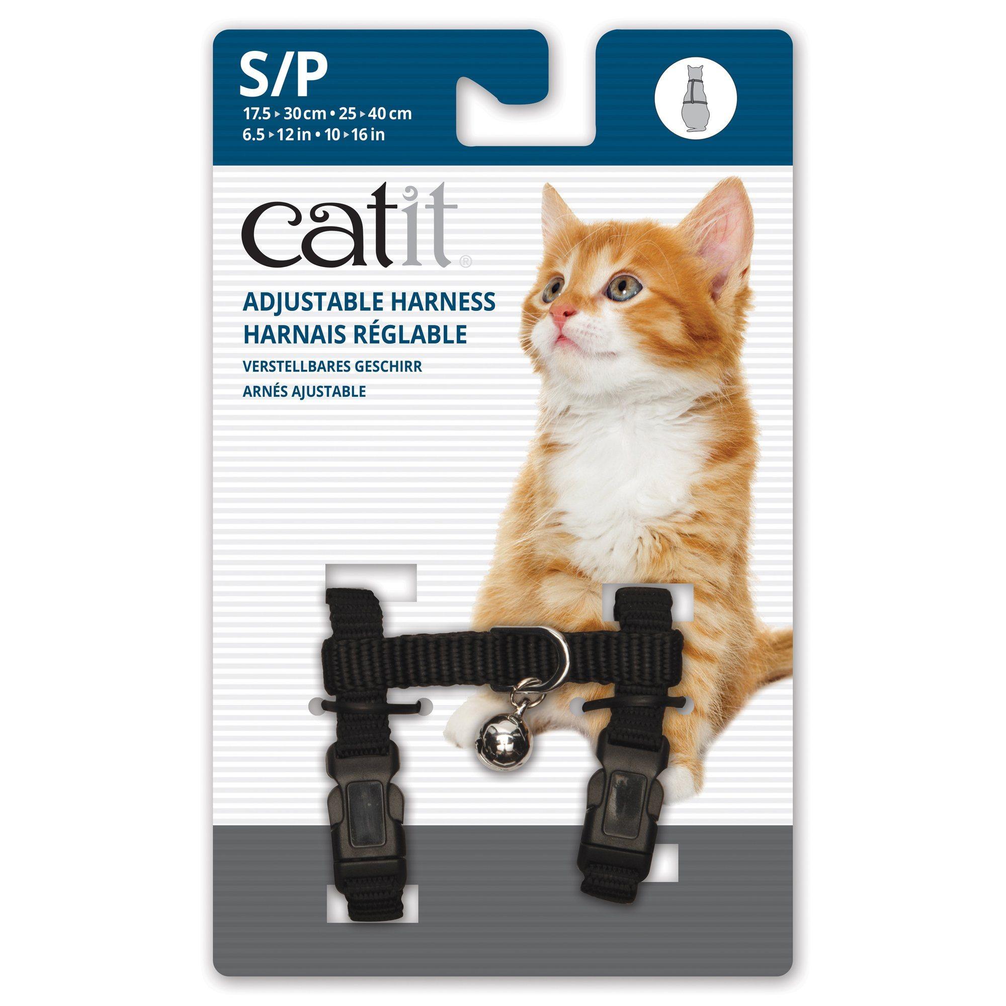 Catit Adjustable Nylon Harness Black - Small - Black - Cat Harness - Catit - PetMax Canada