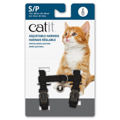 Catit Adjustable Nylon Harness Black Small - Black Cat Harness Small - Black | PetMax Canada