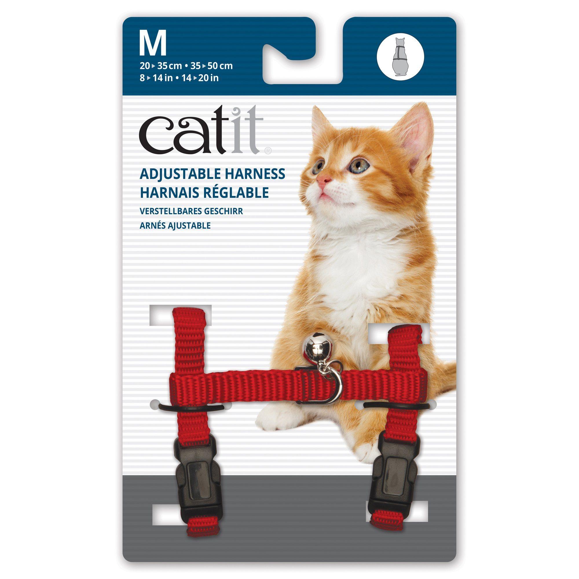 Catit Adjustable Nylon Harness Red - Medium - Red - Cat Harness - Catit - PetMax Canada