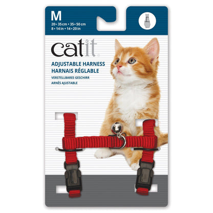 Catit Adjustable Nylon Harness Red - Medium - Red - Cat Harness - Catit - PetMax Canada