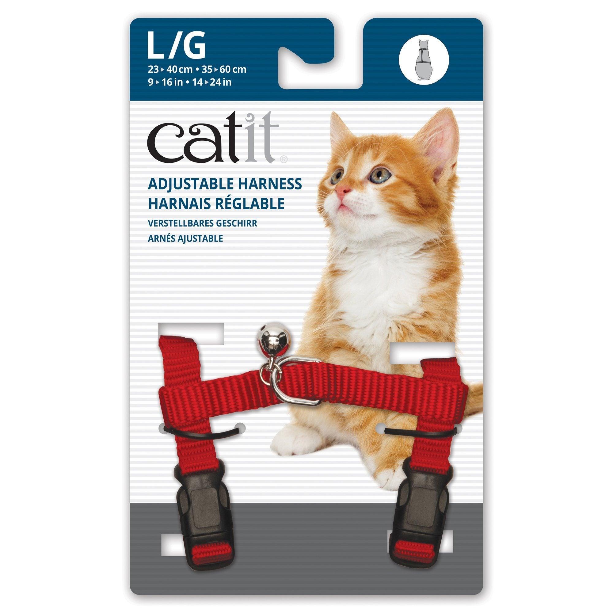 Catit Adjustable Nylon Harness Red - Large - Red - Cat Harness - Catit - PetMax Canada