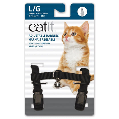 Catit Adjustable Nylon Harness Black - Large - Black - Cat Harness - Catit - PetMax Canada