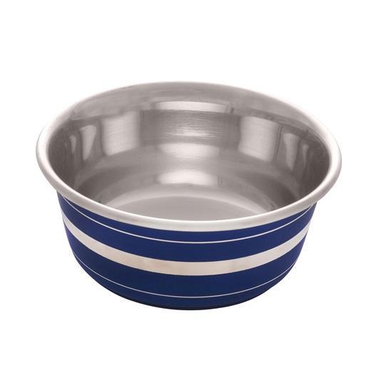 DogIt Stainless Steel Non-Skid Bowl Stripe  Stainless Steel  | PetMax Canada