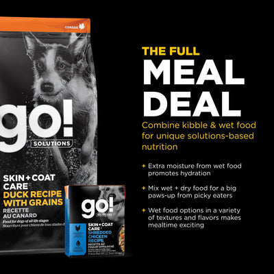GO! SKIN + COAT CARE Duck Recipe With Grains for dogs - 10 Kg - Dog Food - Go! - PetMax Canada