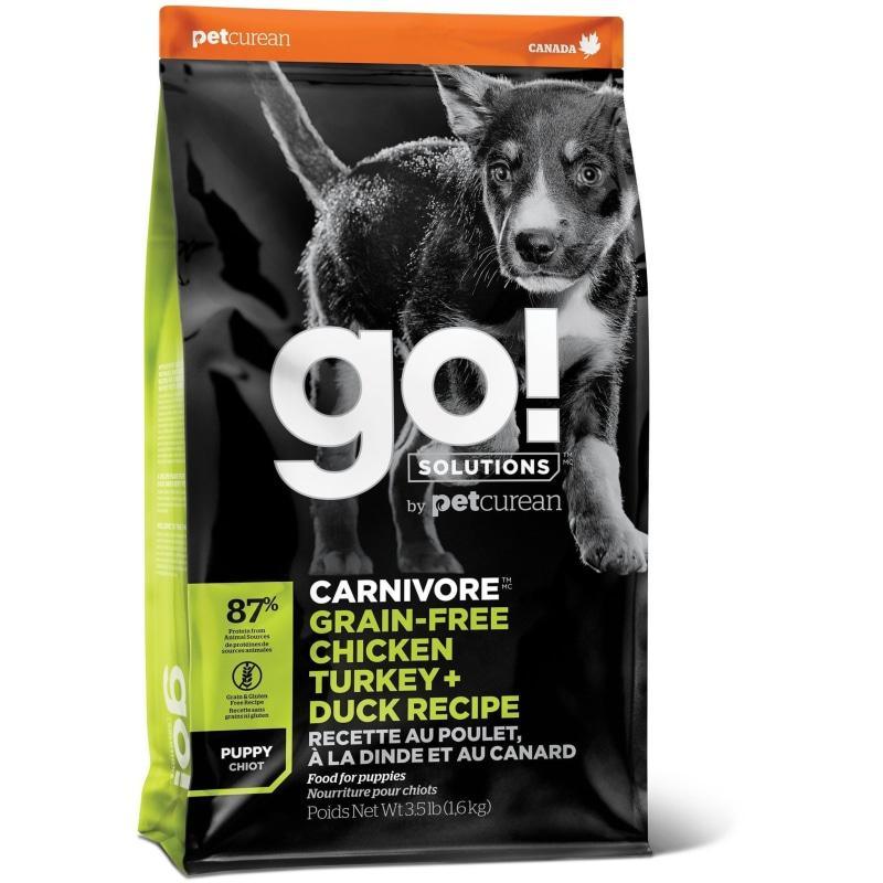GO! CARNIVORE Grain Free Chicken, Turkey + Duck Puppy Recipe for dogs - 1.59 Kg - Dog Food - Go! - PetMax Canada