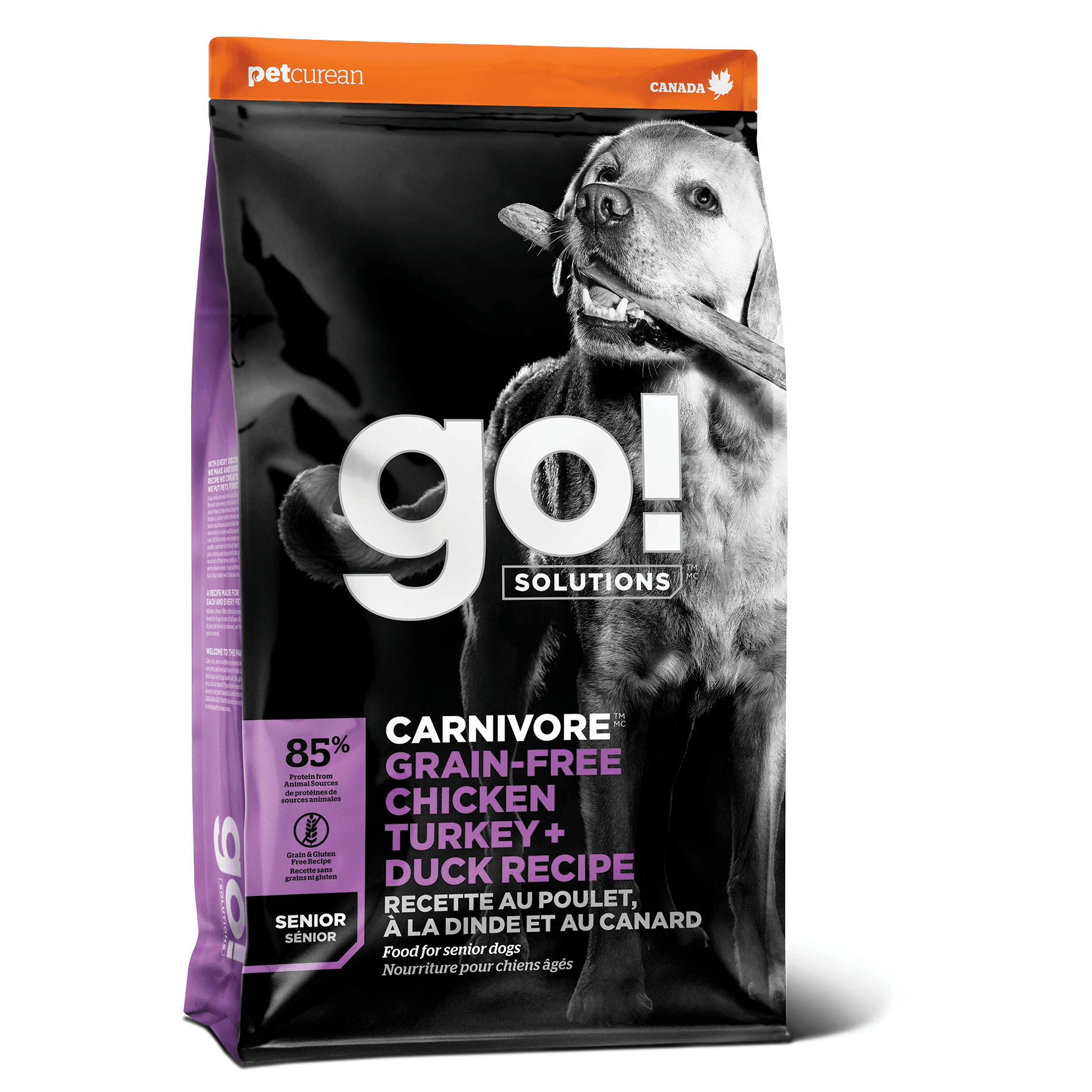 GO! CARNIVORE Grain Free Chicken, Turkey + Duck Senior Recipe for dogs - 1.59 Kg - Dog Food - Go! - PetMax Canada