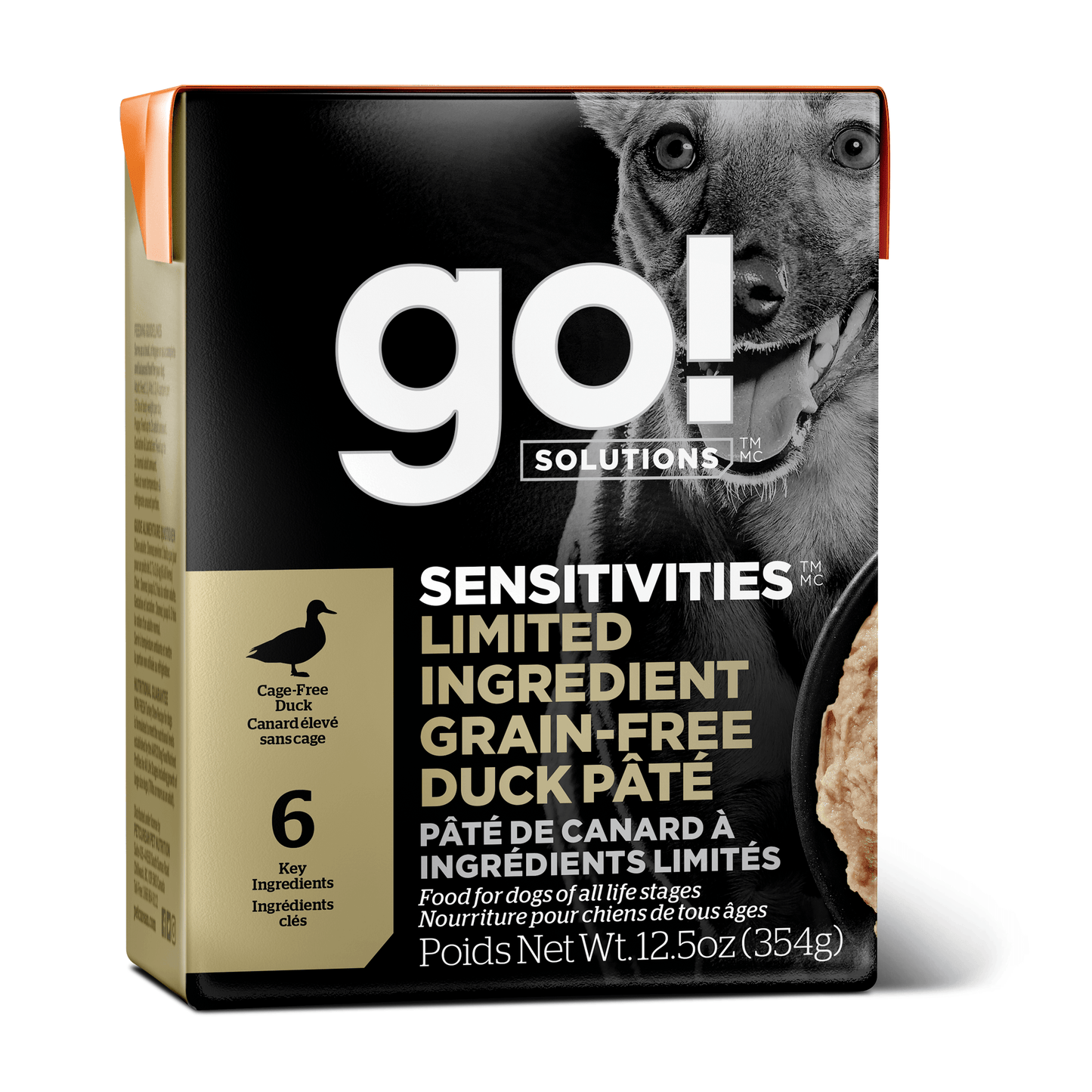 GO! SENSITIVITIES Limited Ingredient Grain Free Duck Pâté for dogs  Canned Dog Food  | PetMax Canada