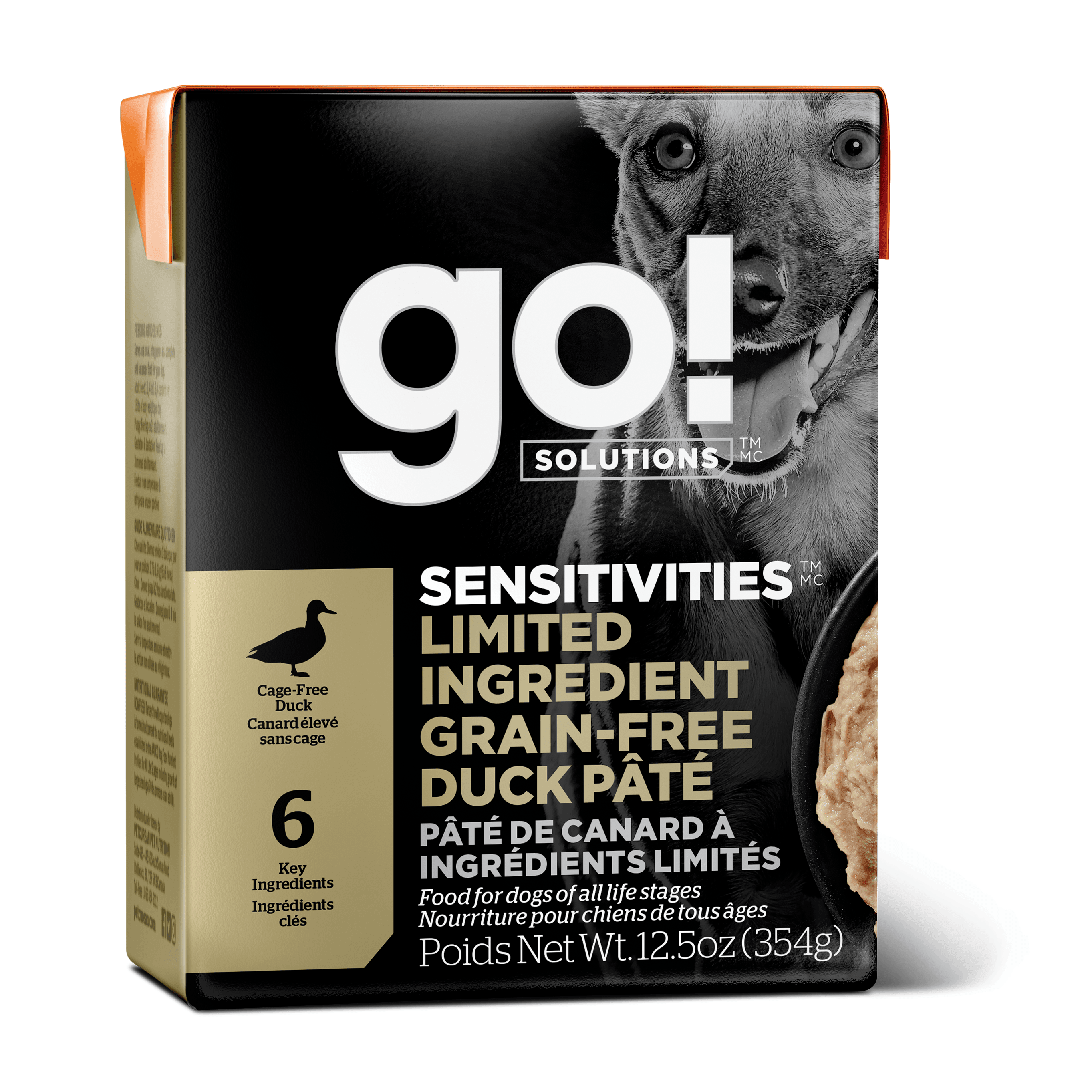 GO! SENSITIVITIES Limited Ingredient Grain Free Duck Pâté for dogs - 354g - Canned Dog Food - Go! - PetMax Canada
