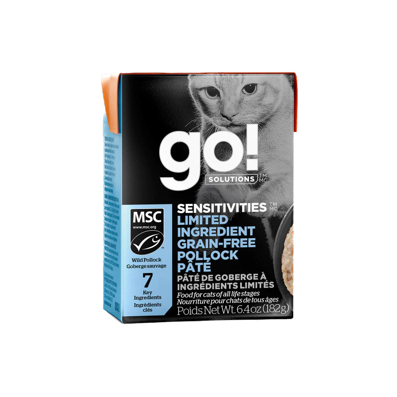 Go! Cat Food Sensitivities L.I.D. Grain Free Tetra Pak Pollock  Canned Cat Food  | PetMax Canada