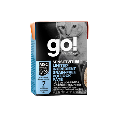 Go! Cat Food Sensitivities L.I.D. Grain Free Tetra Pak Pollock  Canned Cat Food  | PetMax Canada