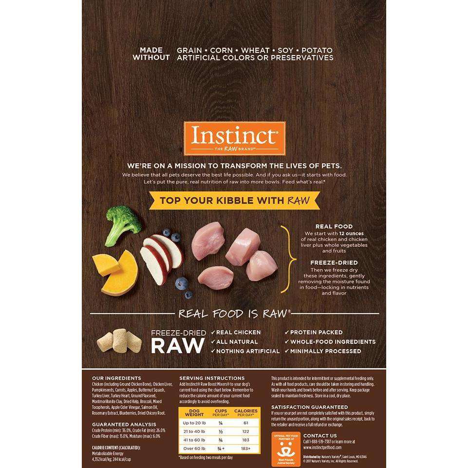 Instinct Raw Boost Freeze Dried Mixers Chicken  Dog Food  | PetMax Canada