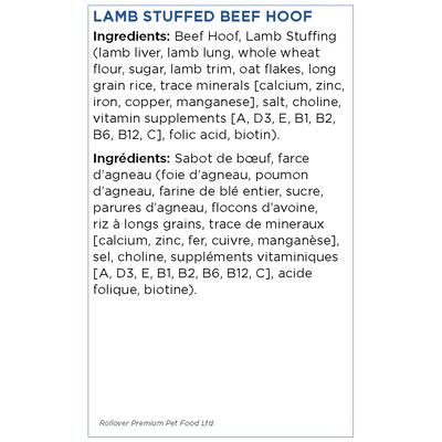 Rollover Stuffed Hoof Lamb - Lamb - Natural Chews - Rollover - PetMax Canada