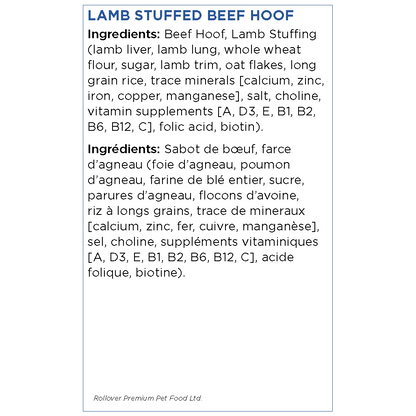 Rollover Stuffed Hoof Lamb - Lamb - Natural Chews - Rollover - PetMax Canada
