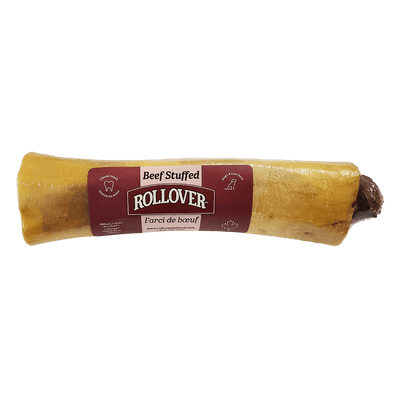 Rollover Stuffed Dog Bone Beef - Large - Natural Chews - Rollover - PetMax Canada