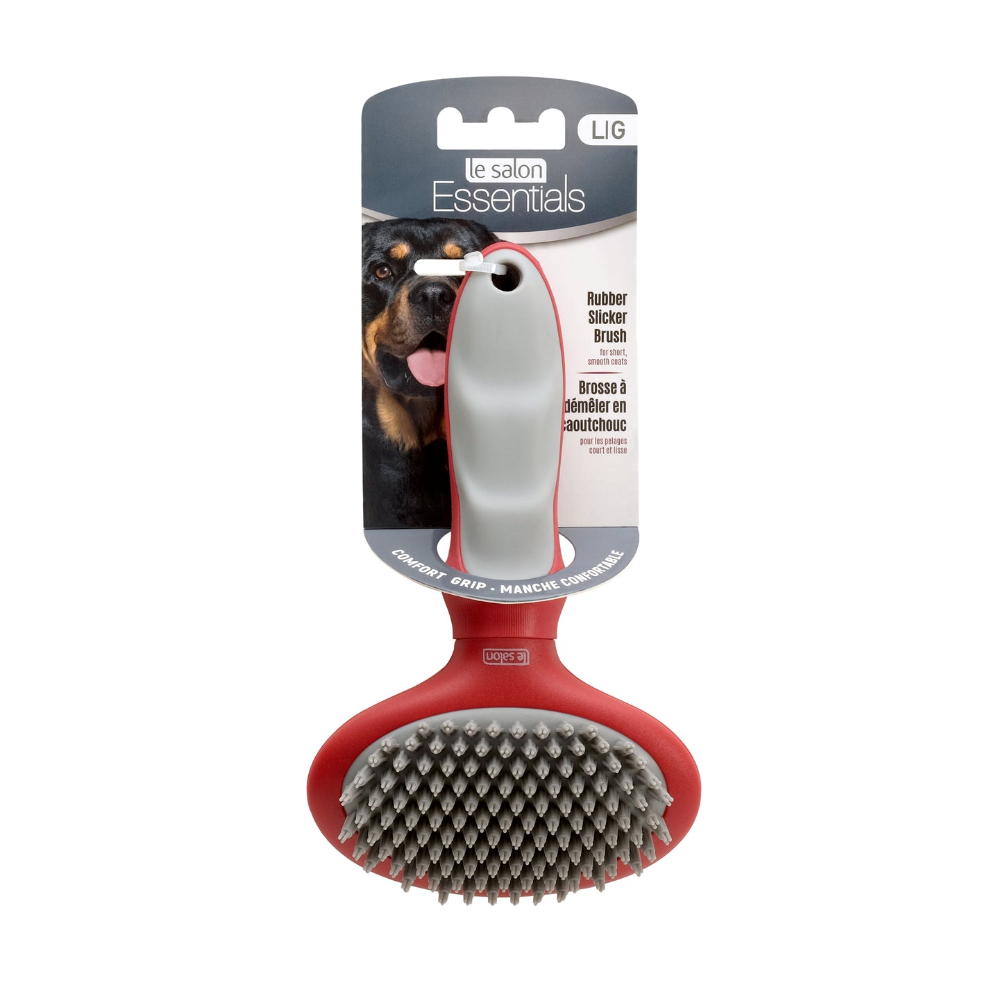 Le Salon Essentials Rubber Slicker Brush For Dogs Large Grooming Large | PetMax Canada