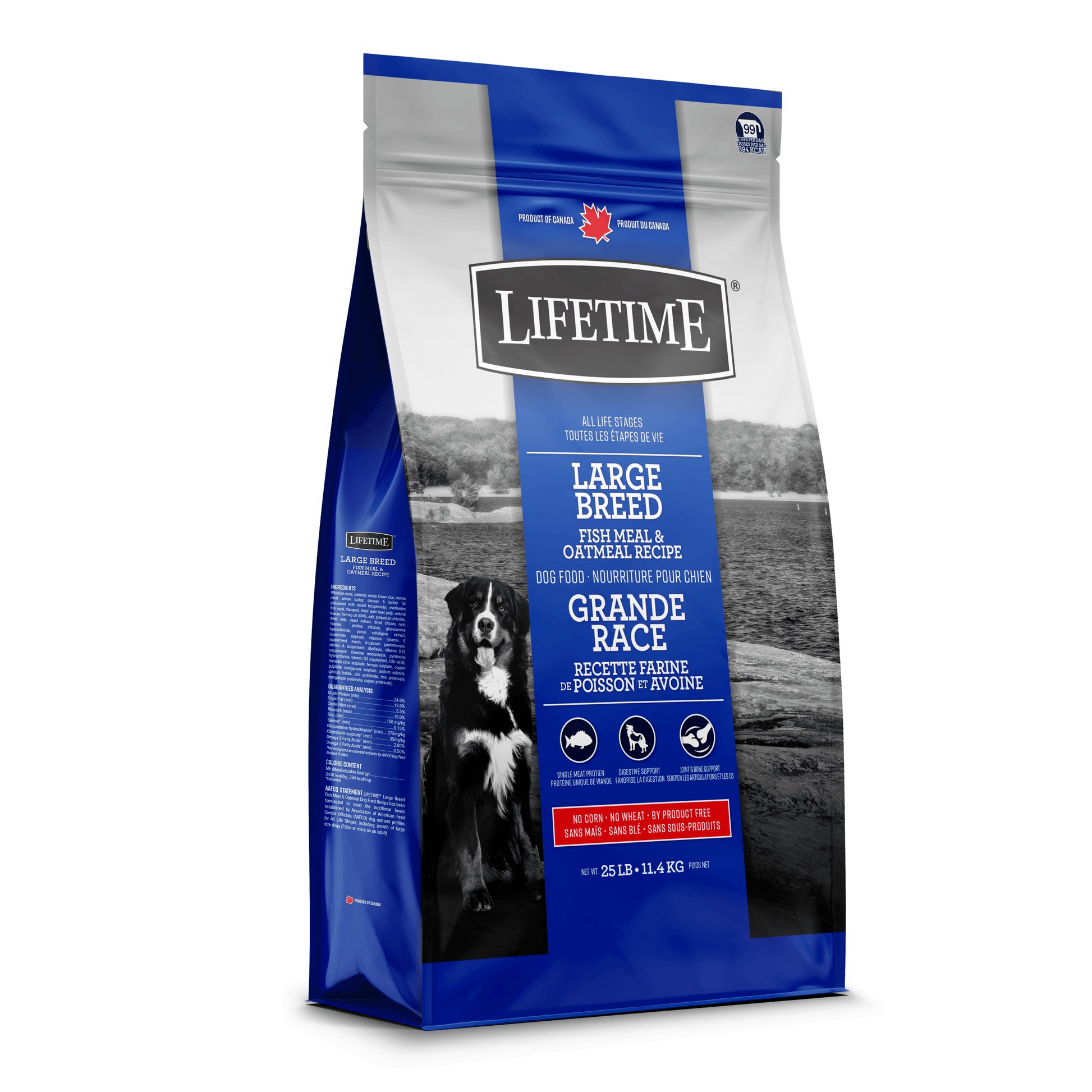 Lifetime All Life Stages Dog Food Large Breed Fish Meal & Oatmeal  Dog Food  | PetMax Canada