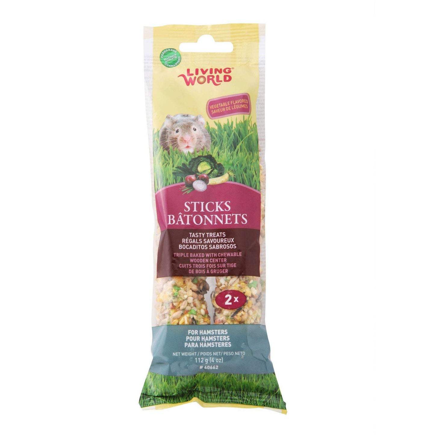Living World Hamster Stick Vegetable Flavour  Small Animal Food Treats  | PetMax Canada