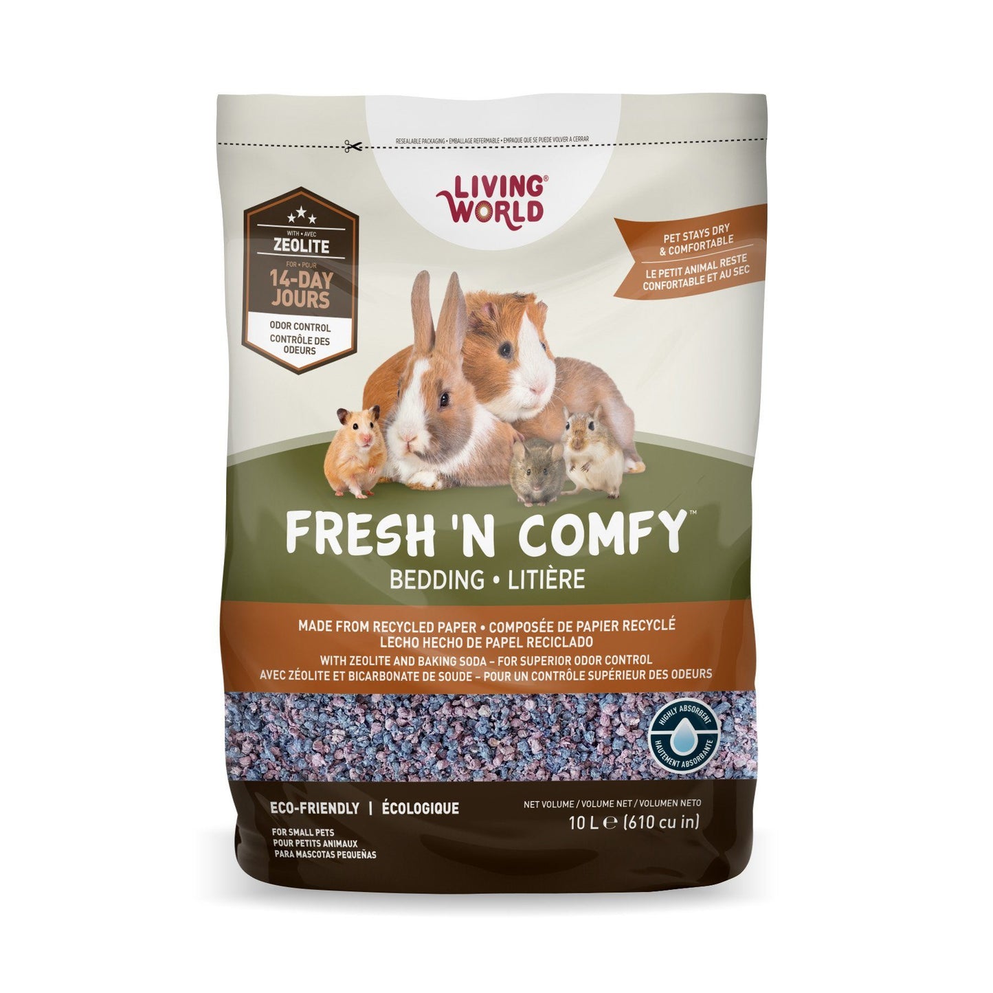 Living World Fresh'n Comfy Bedding Confetti  Small Animal Litter  | PetMax Canada