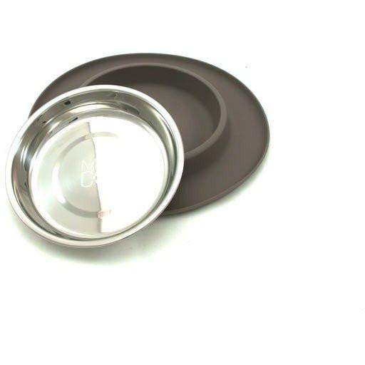 Messy Mutts Silicone Feeder With Stainless Steel Bowl Medium / Grey Stainless Steel Medium | PetMax Canada