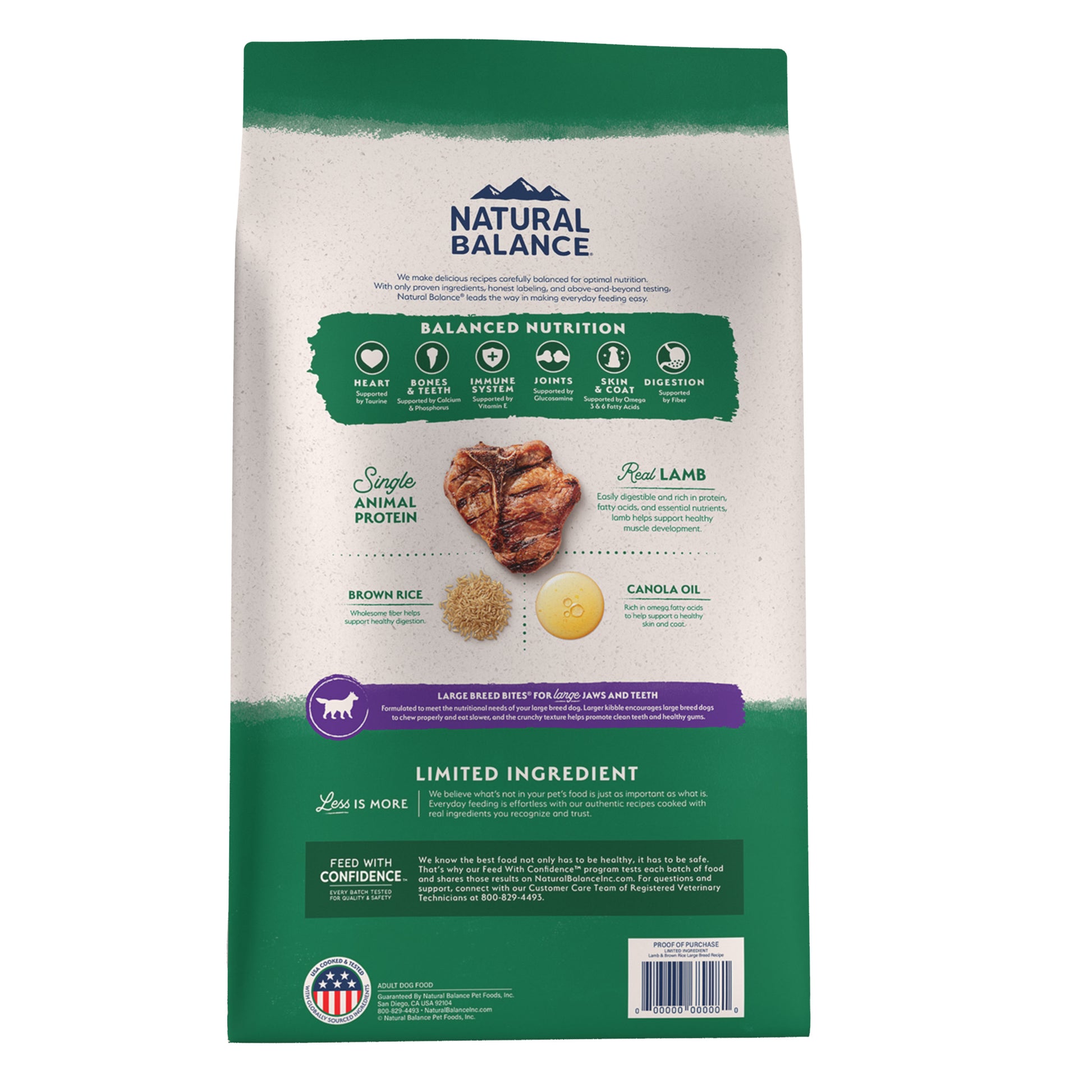 Natural Balance Limited Ingredient Large Breed Lamb & Rice Dog Food  Dog Food  | PetMax Canada