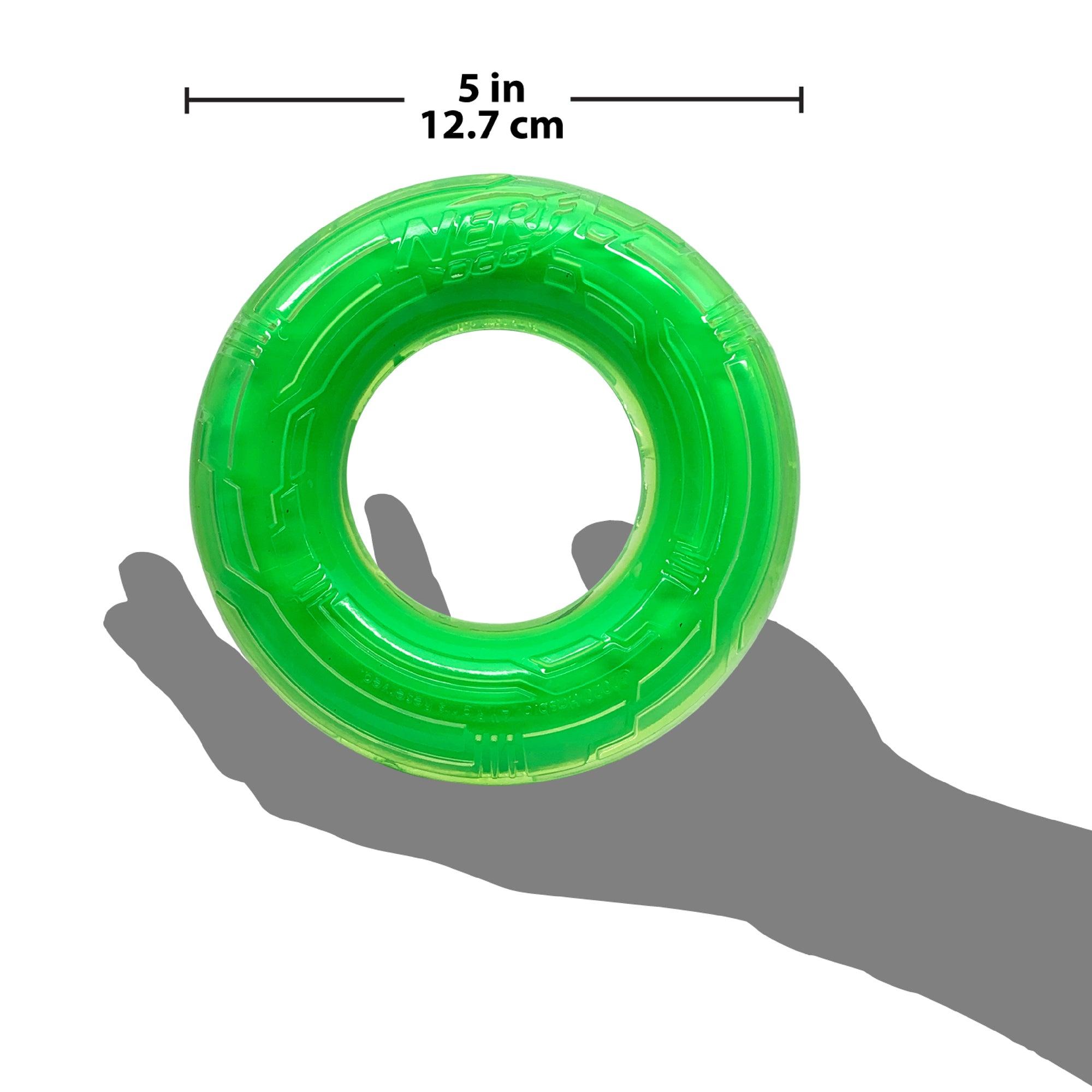 Nerf Scentology Dog Toy Beef Scented Small Green Ring - 5" - Dog Toys - Nerf - PetMax Canada