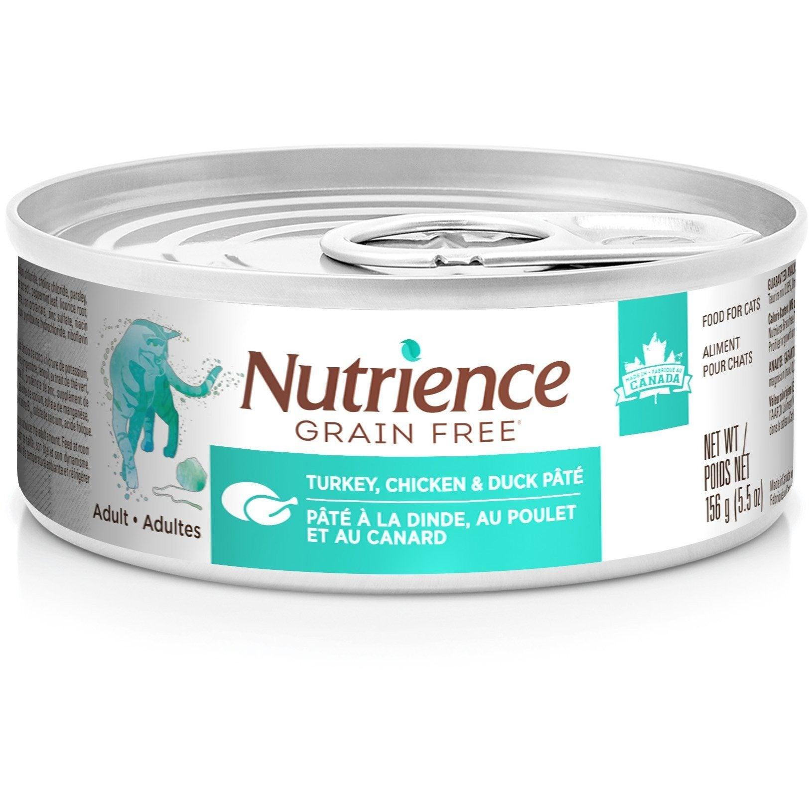 Nutrience Grain Free Canned Wet Cat Food Turkey, Chicken & Duck Pâté for Indoor Cats - 156g - Canned Cat Food - Nutrience Pet Food - PetMax Canada