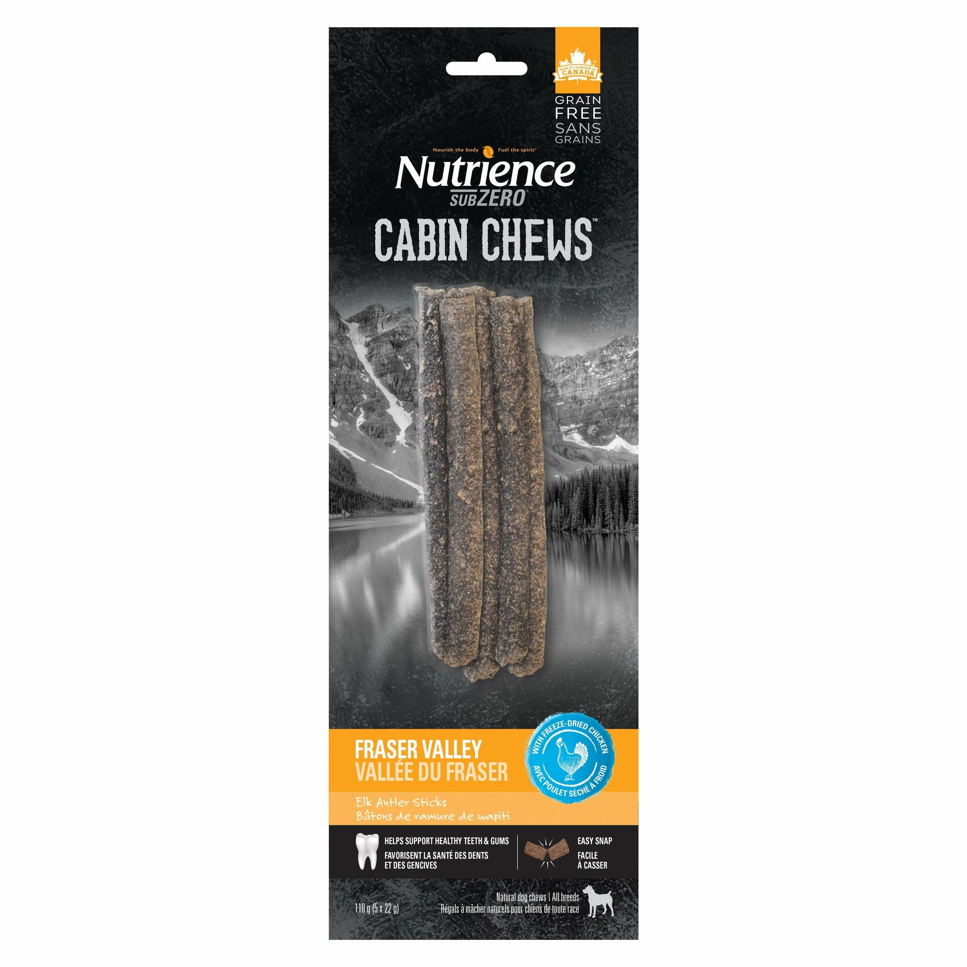 Nutrience Subzero Cabin Chews Fraser Valley Elk Antler Sticks  Antlers  | PetMax Canada