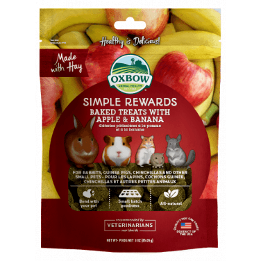 Oxbow Simple Rewards Treats With Apple & Banana  Small Animal Food Treats  | PetMax Canada