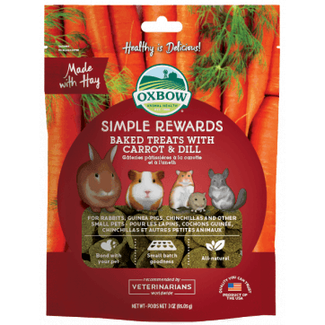 Oxbow Simple Rewards Treats With Carrot & Dill - 85g - Small Animal Food Treats - Oxbow - PetMax Canada