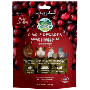 Oxbow Simple Rewards Treats With Cranberry  Small Animal Food Treats  | PetMax Canada