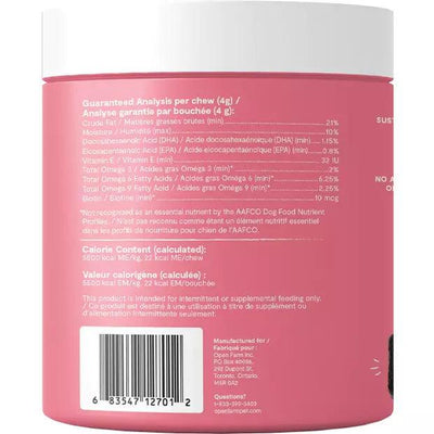 Open Farm Dog Supplement Skin & Coat Chews - (90 ct) - Health Care - Open Farm - PetMax Canada