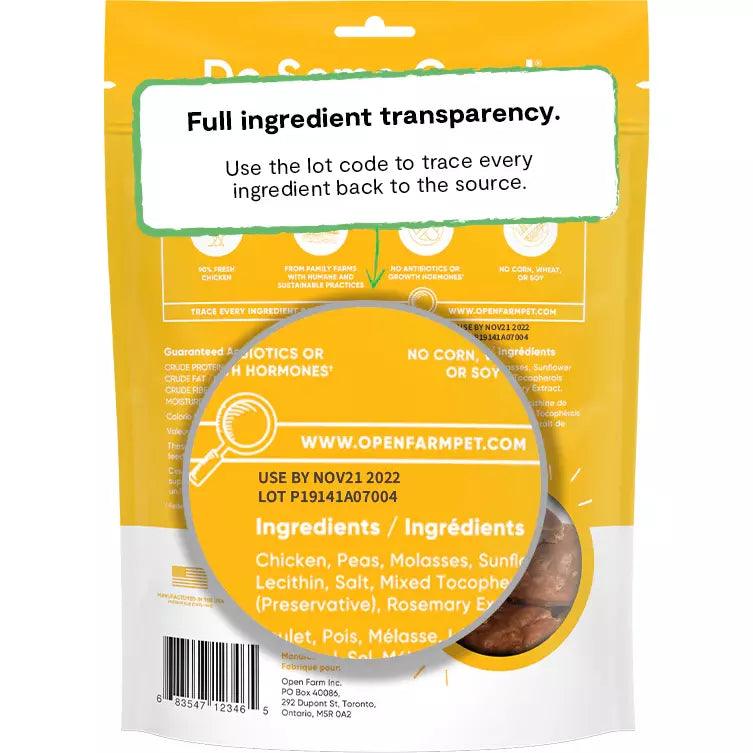 Open Farm Dog Treats Dehydrated Chicken  Dog Treats  | PetMax Canada