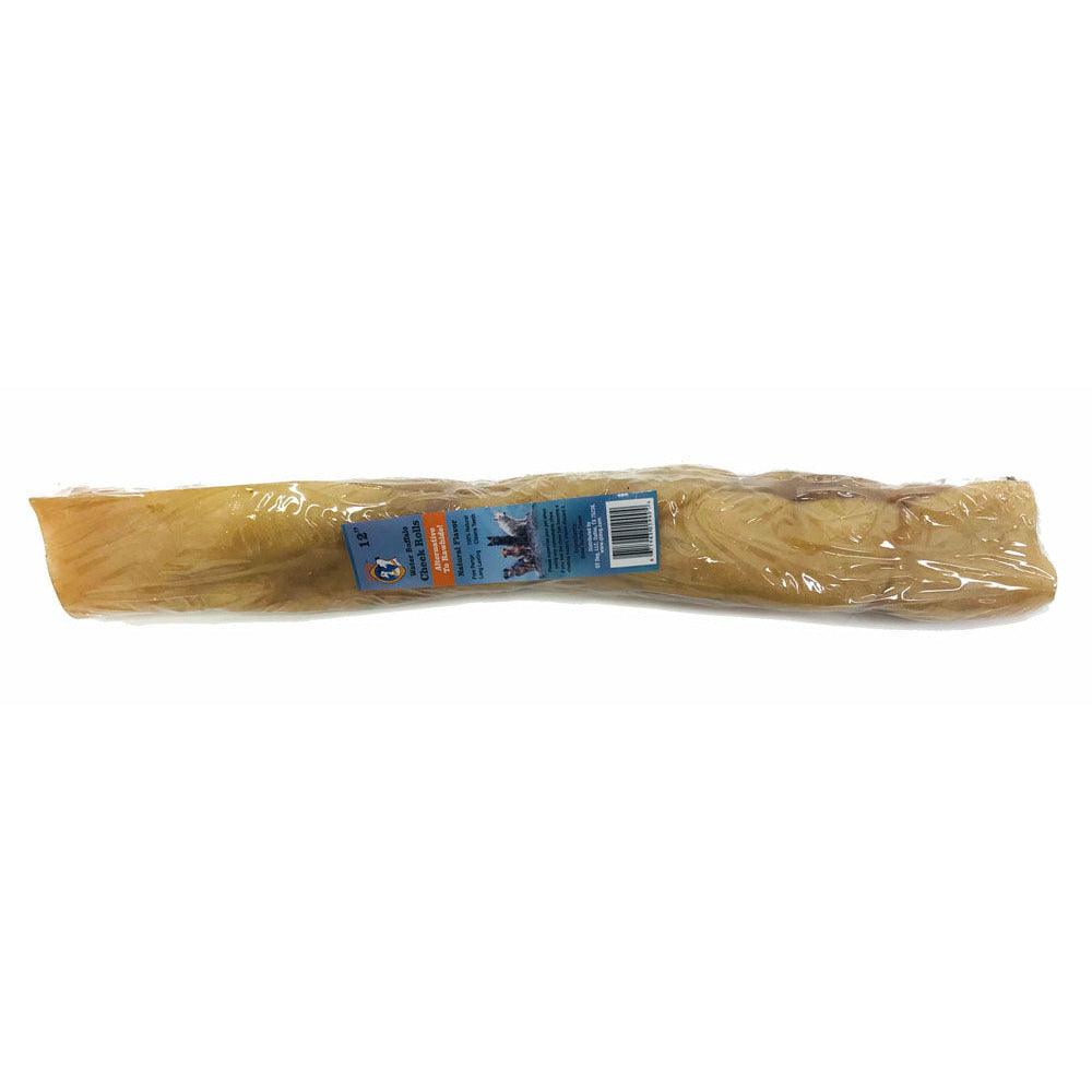 Water Buffalo Cheek Roll - 12" - Natural Chews - QT Dog - PetMax Canada