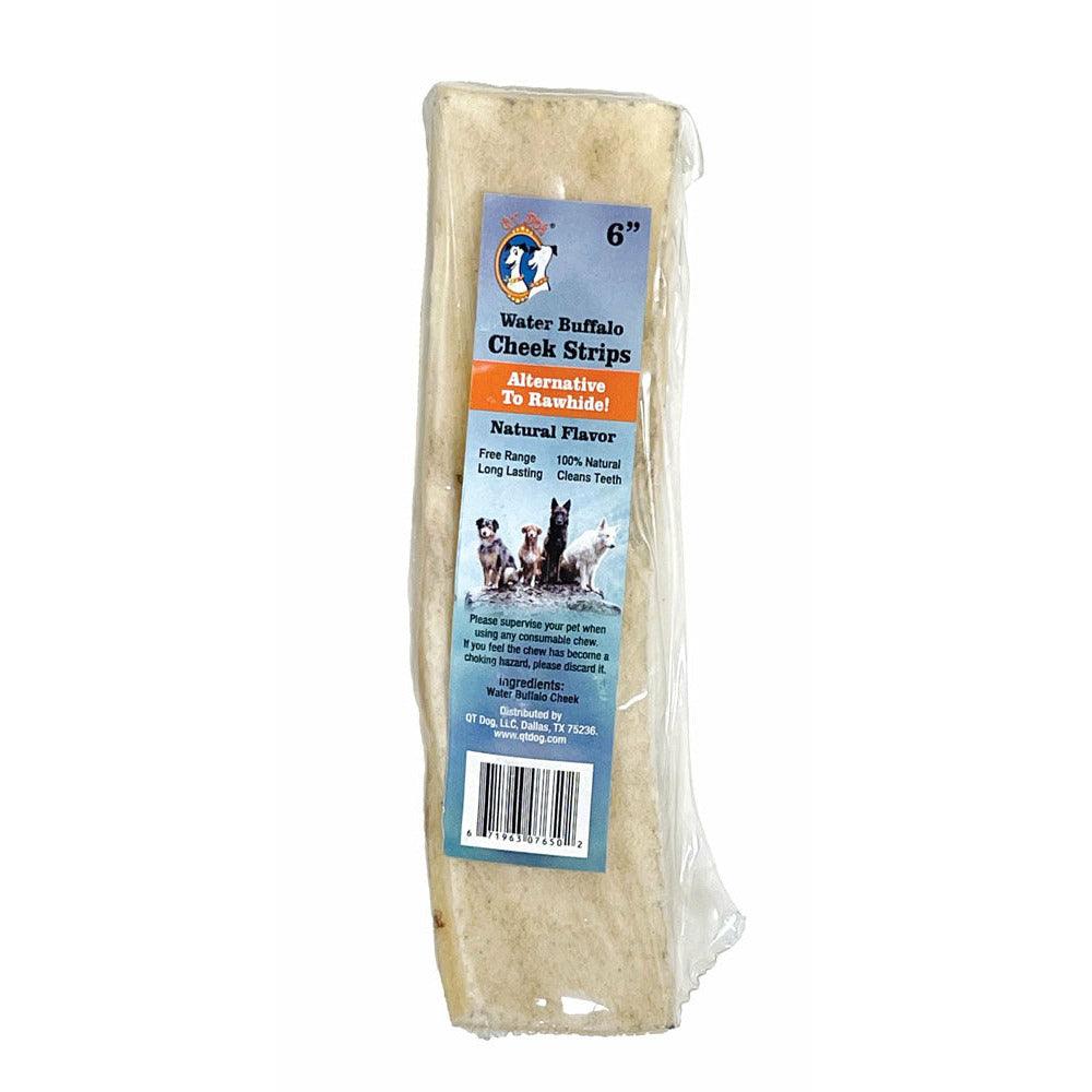 Water Buffalo Cheek Roll - 6" - Natural Chews - QT Dog - PetMax Canada