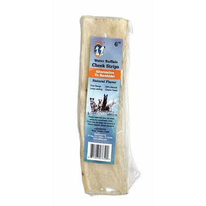 Water Buffalo Cheek Roll - 6" - Natural Chews - QT Dog - PetMax Canada