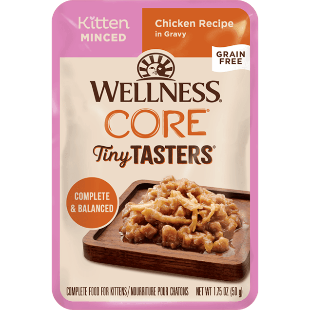Wellness CORE Tiny Tasters Kitten Minced Chicken in Gravy Wet Cat Food - 50g - Canned Cat Food - Wellness - PetMax Canada