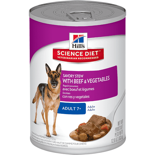 Science Diet Mature Savory Stew Beef & Vegetable  Canned Dog Food  | PetMax Canada
