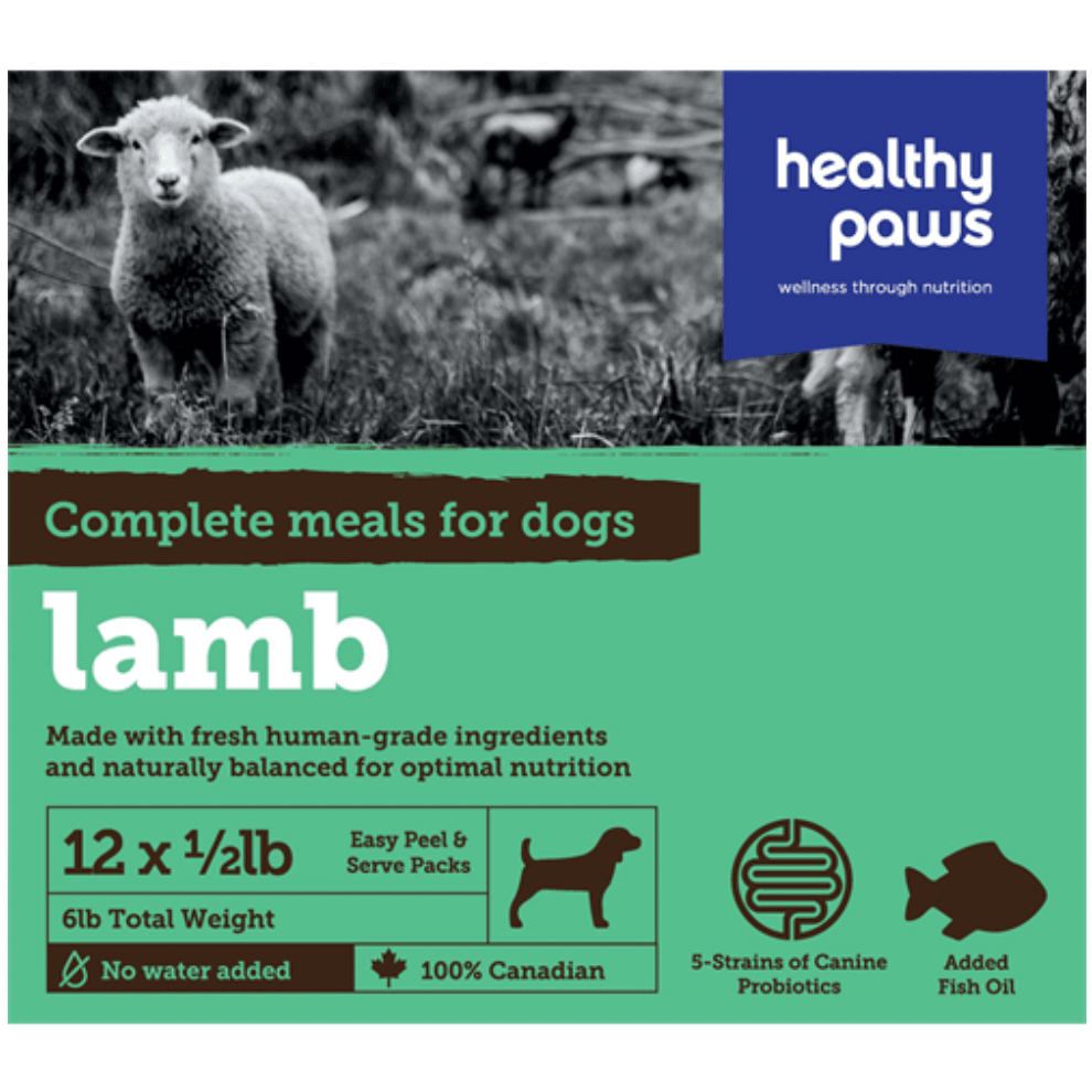 Healthy Paws Raw Dog Food Complete Dinner Lamb Recipe - 16 x 226g - Raw Dog Food - Healthy Paws - PetMax Canada