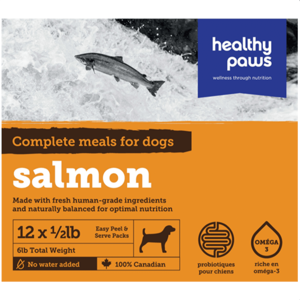 Healthy Paws Raw Dog Food Complete Dinner Salmon Recipe - 16 x 226g - Raw Dog Food - Healthy Paws - PetMax Canada