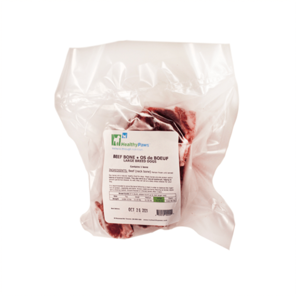 Healthy Paws Raw Dog Treat Beef Neck Bones Large - Large - Raw Dog Food - Healthy Paws - PetMax Canada