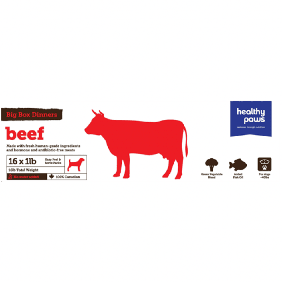 Healthy Paws Raw Dog Food Big Box Dinner Beef & Vegetable - 16 x 454g - Raw Dog Food - Healthy Paws - PetMax Canada