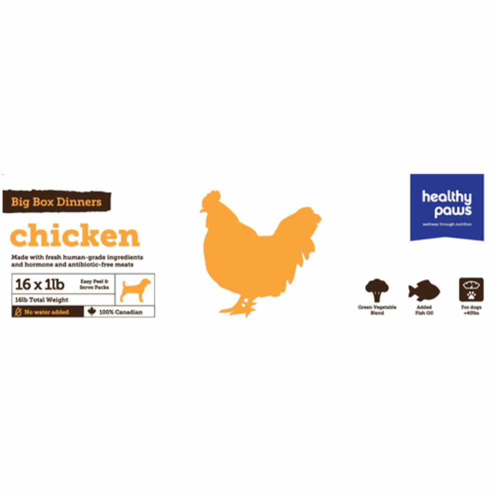 Healthy Paws Raw Dog Food Big Box Dinner Chicken & Vegetable - 16 x 454g - Raw Dog Food - Healthy Paws - PetMax Canada